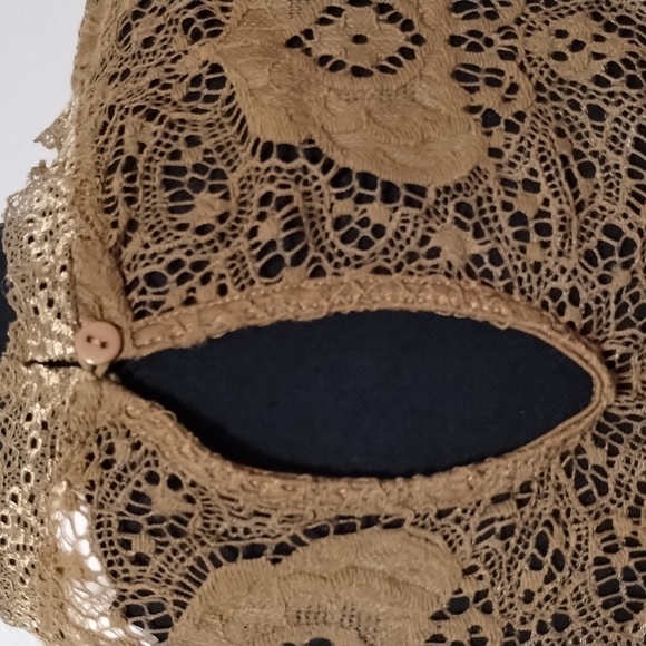 Adiva olive color lace ruffle sheer top Sz XS So so cute! - Picture 7 of 10